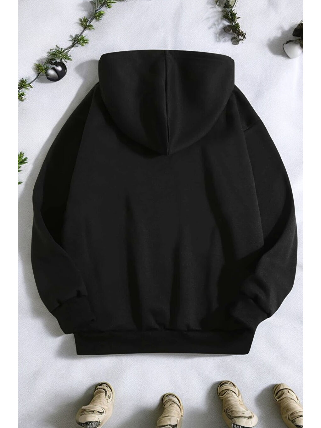 uyguntarz Siyah Baseball Baskılı Oversize Sweatshirt - 1