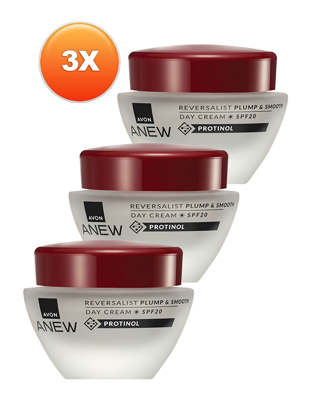 AVON Renksiz Anew Reversalist Plump & Smooth Gündüz Kremi SPF20 50 Ml. Üçlü Set - 1