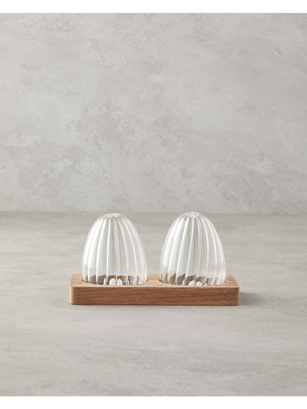 Renksiz Octavia Borosilikat-Akasya 2'li Tuzluk - Biberlik 6x8 cm Şeffaf