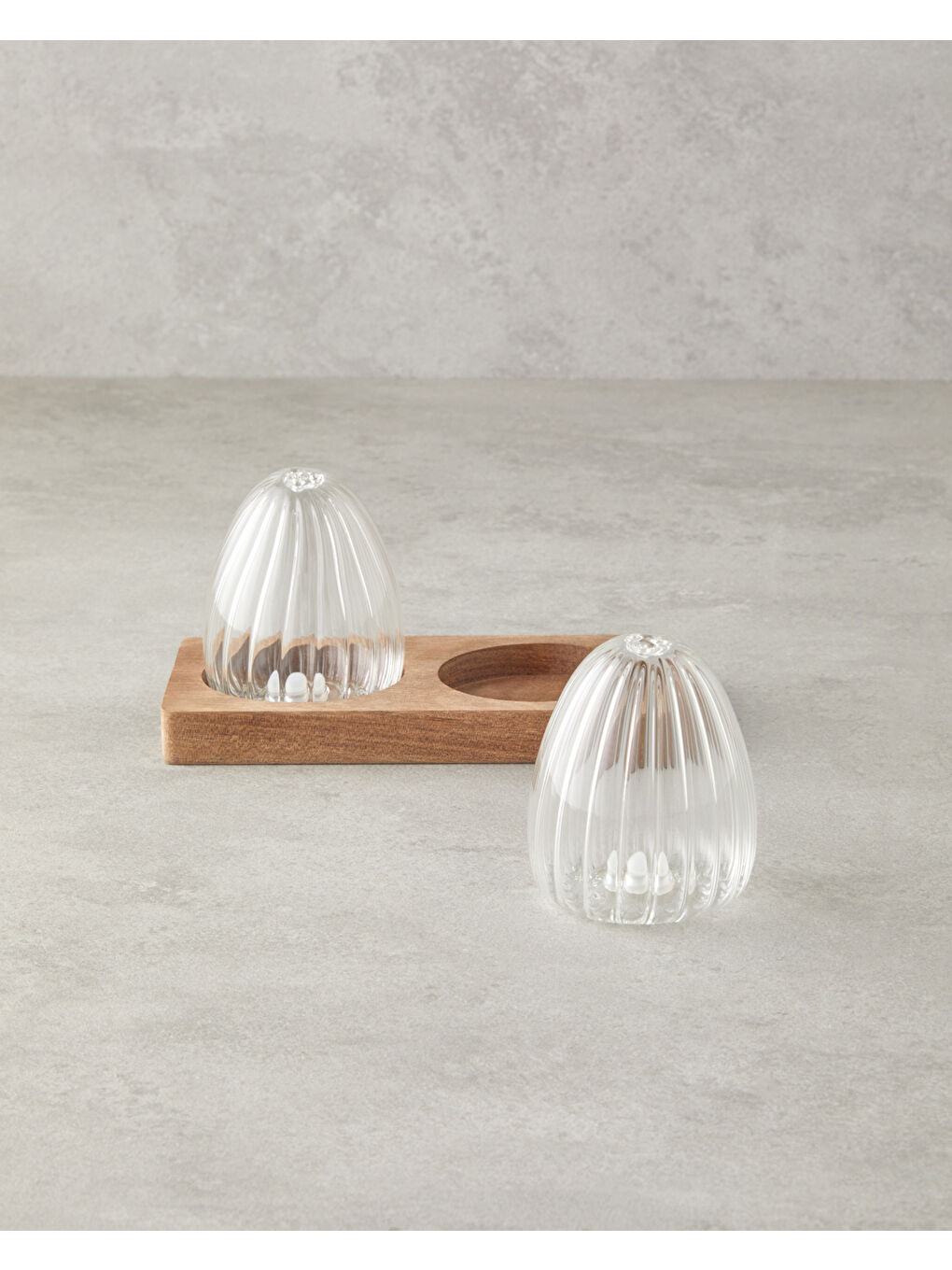 Renksiz Octavia Borosilikat-Akasya 2'li Tuzluk - Biberlik 6x8 cm Şeffaf-1