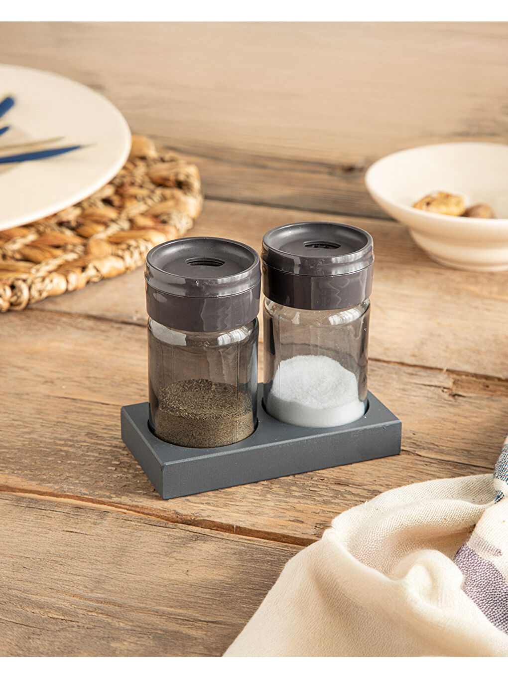 Greta Cam 2'li Tuzluk-Biberlik Antrasit