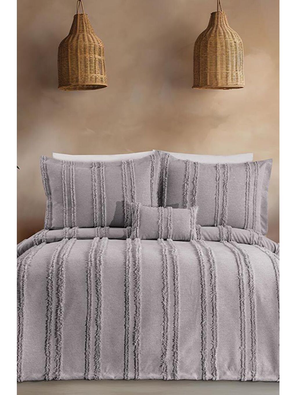 Ways Şönil Çift Kişilik Yatak Örtüsü Gri