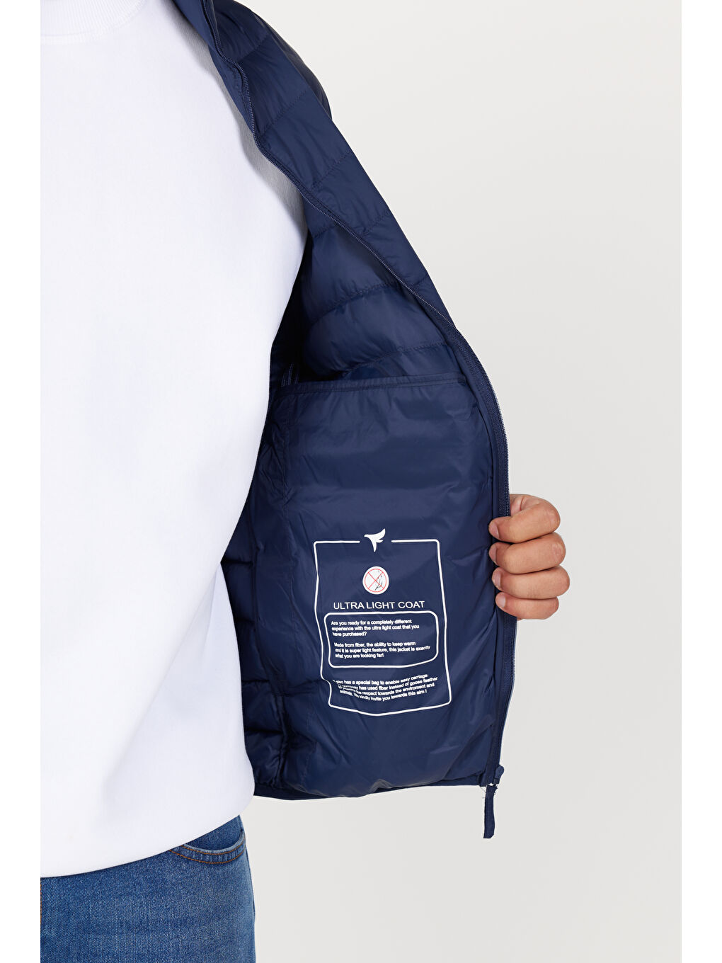 Erkek Lacivert Standart Fit Normal Kesim Dik Yaka Mont-2