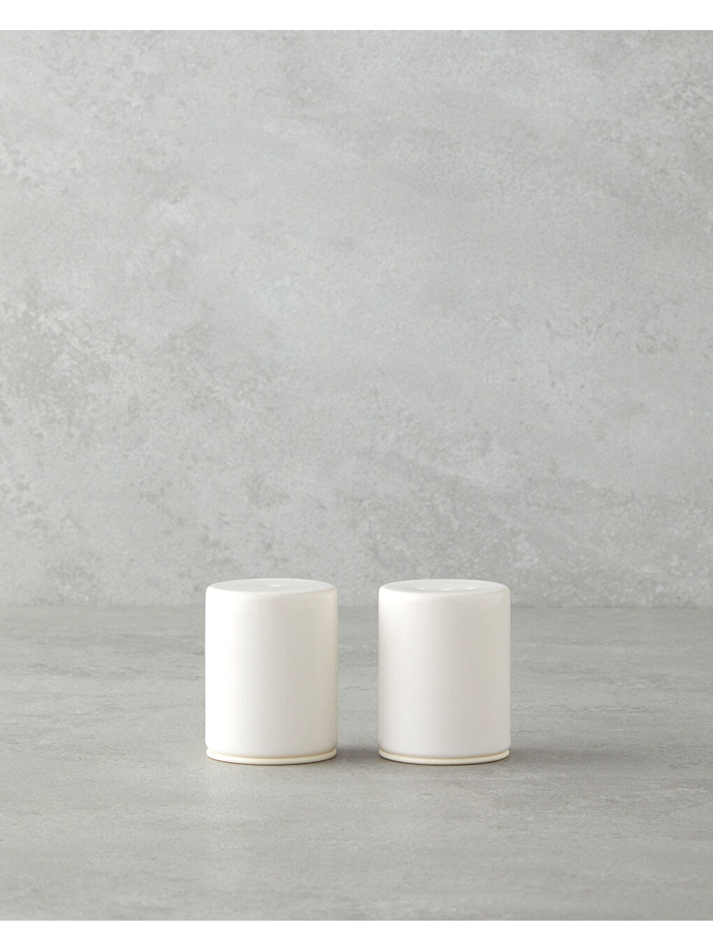 Ekru Luma Seramik 2'li Tuzluk - Biberlik 6 cm Krem