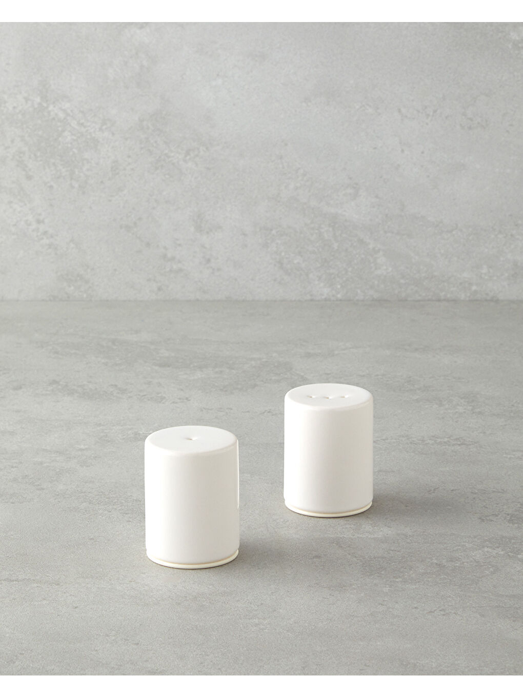 Ekru Luma Seramik 2'li Tuzluk - Biberlik 6 cm Krem-1