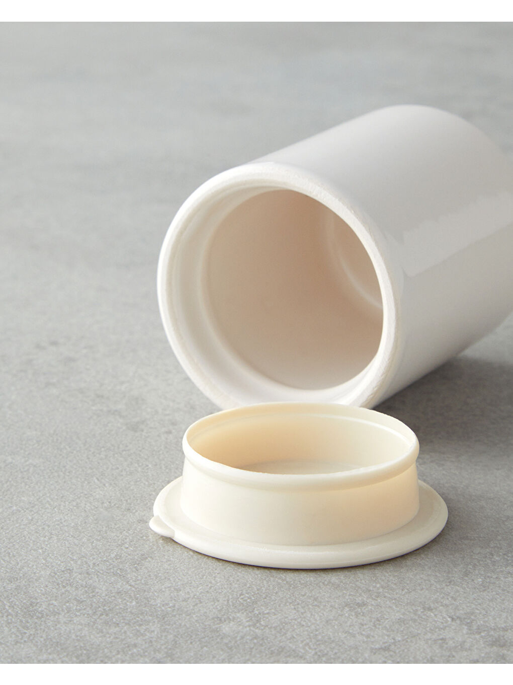 Ekru Luma Seramik 2'li Tuzluk - Biberlik 6 cm Krem-2