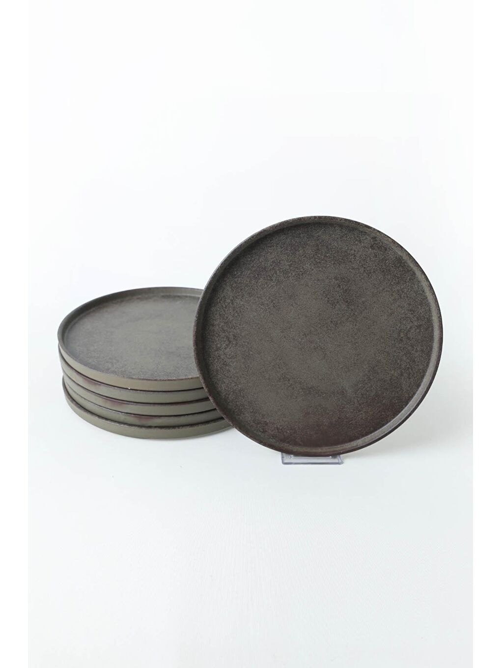 Keramika Kahverengi Vintage Stackable Servis Tabağı 27 Cm 6 Adet - 6