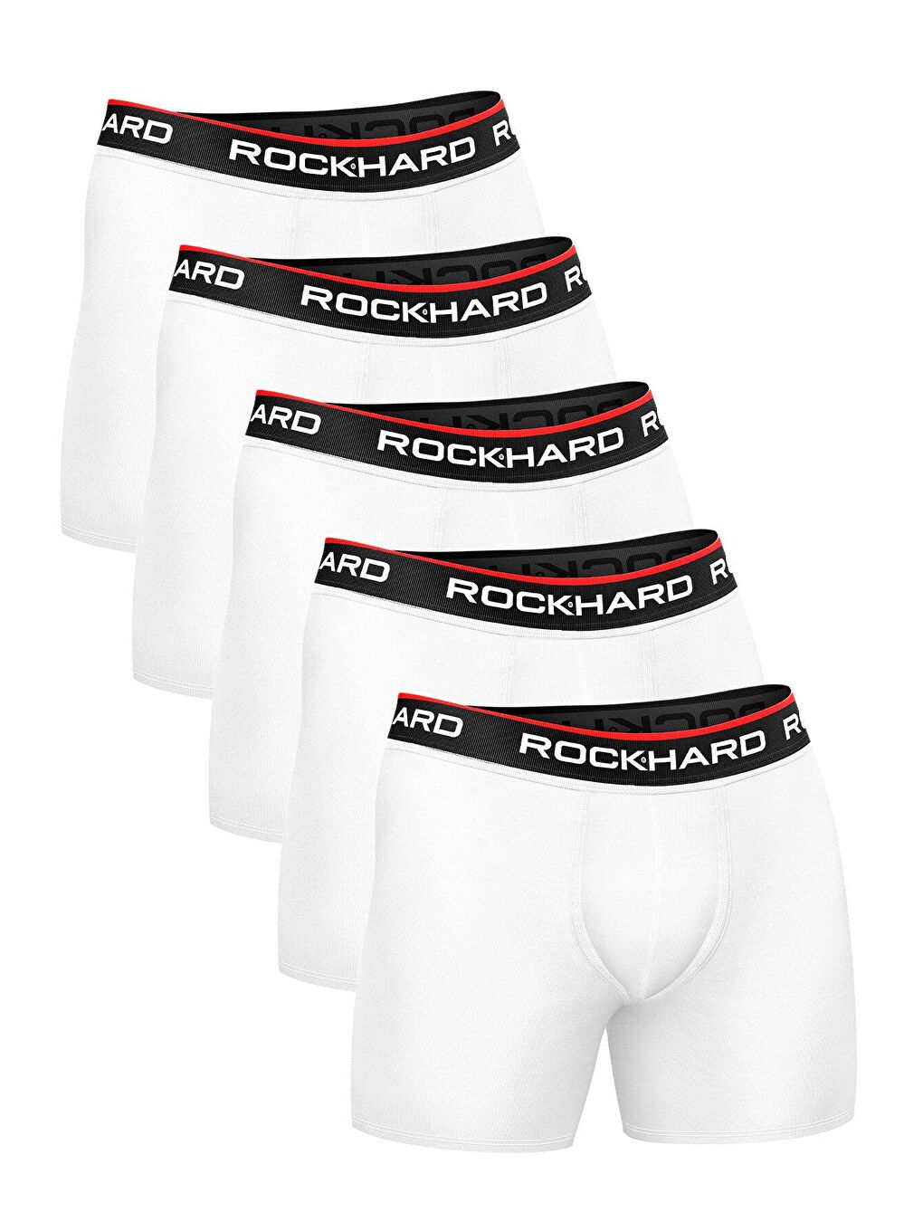 ROCKHARD Beyaz Erkek Basic Boxer 5'li Paket