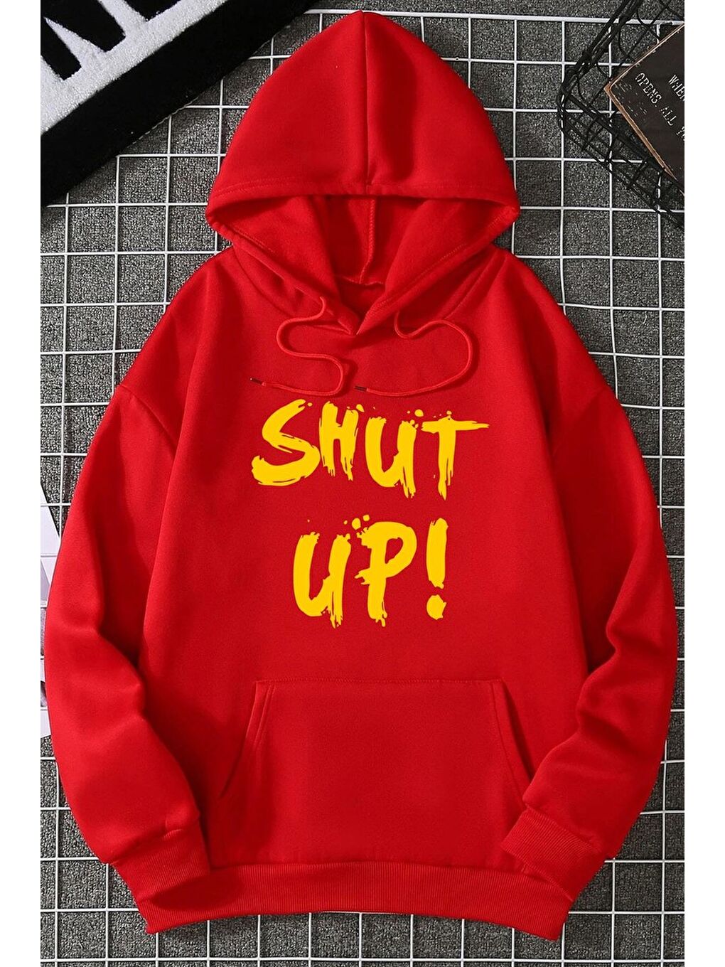 uyguntarz Kırmızı Unisex Shut Up Baskılı Sweatshirt