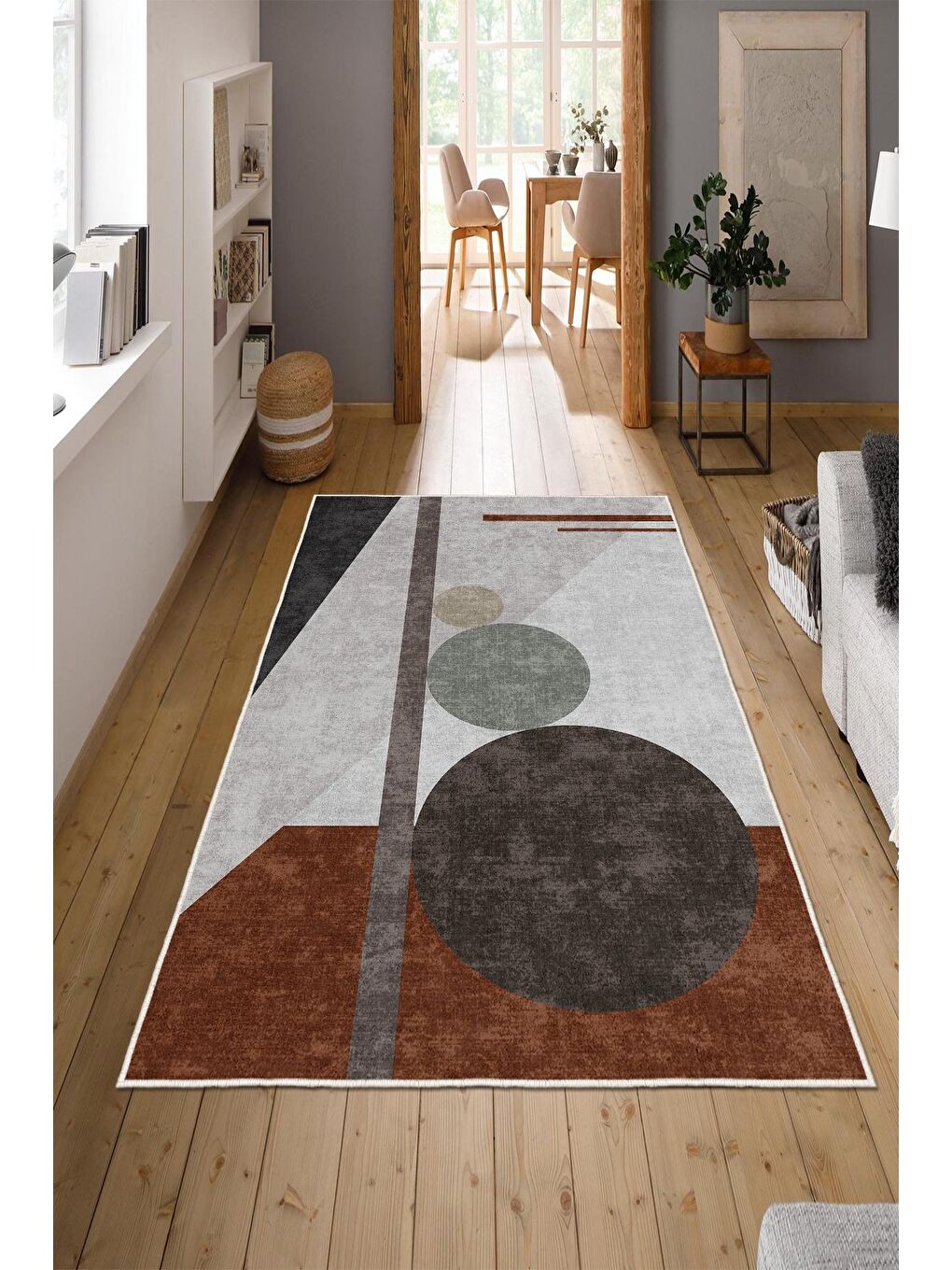 Karışık Özel Tasarım, Kaymaz Taban, İnce, Yıkanabilir, Modern Halı WOOKECE1437 180x280-1