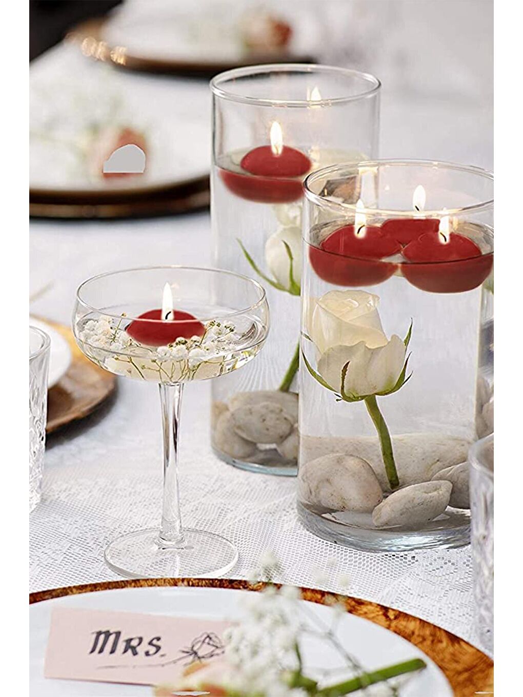 Float | Kırmızı 12 Adet Yüzen Mum | 4 Saat Yanan Tea Light Mum | Kokusuz Terapi Mumu-2