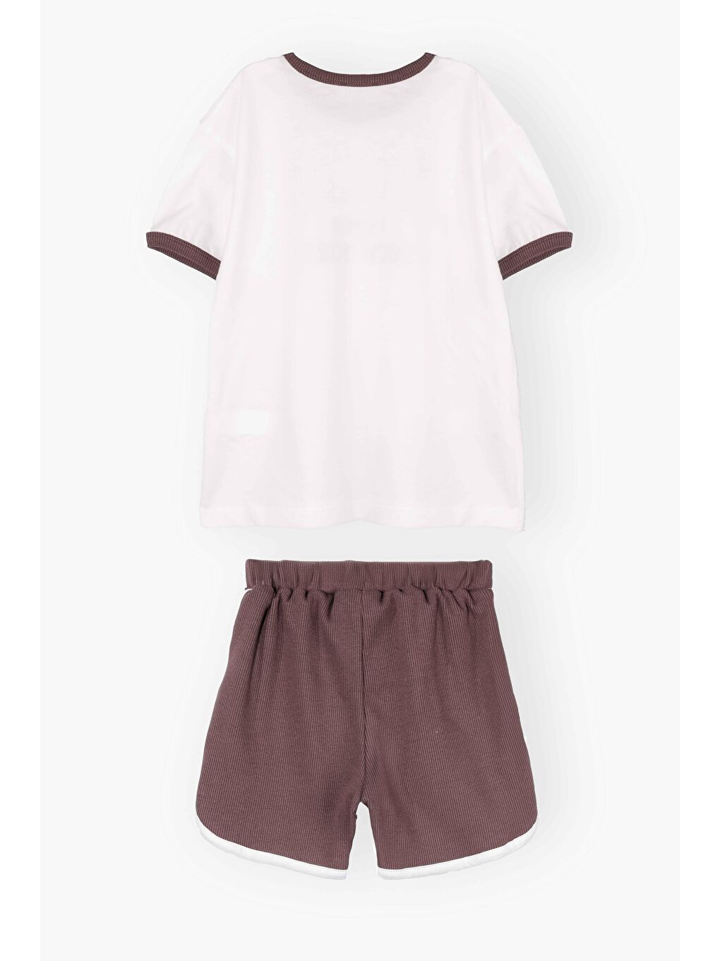 Kahverengi Erkek Çocuk %100 Pamuklu Baskılı Oversize Alt Üst Takım Kahve (2-3 Yaş 7-8 Yaş)-3