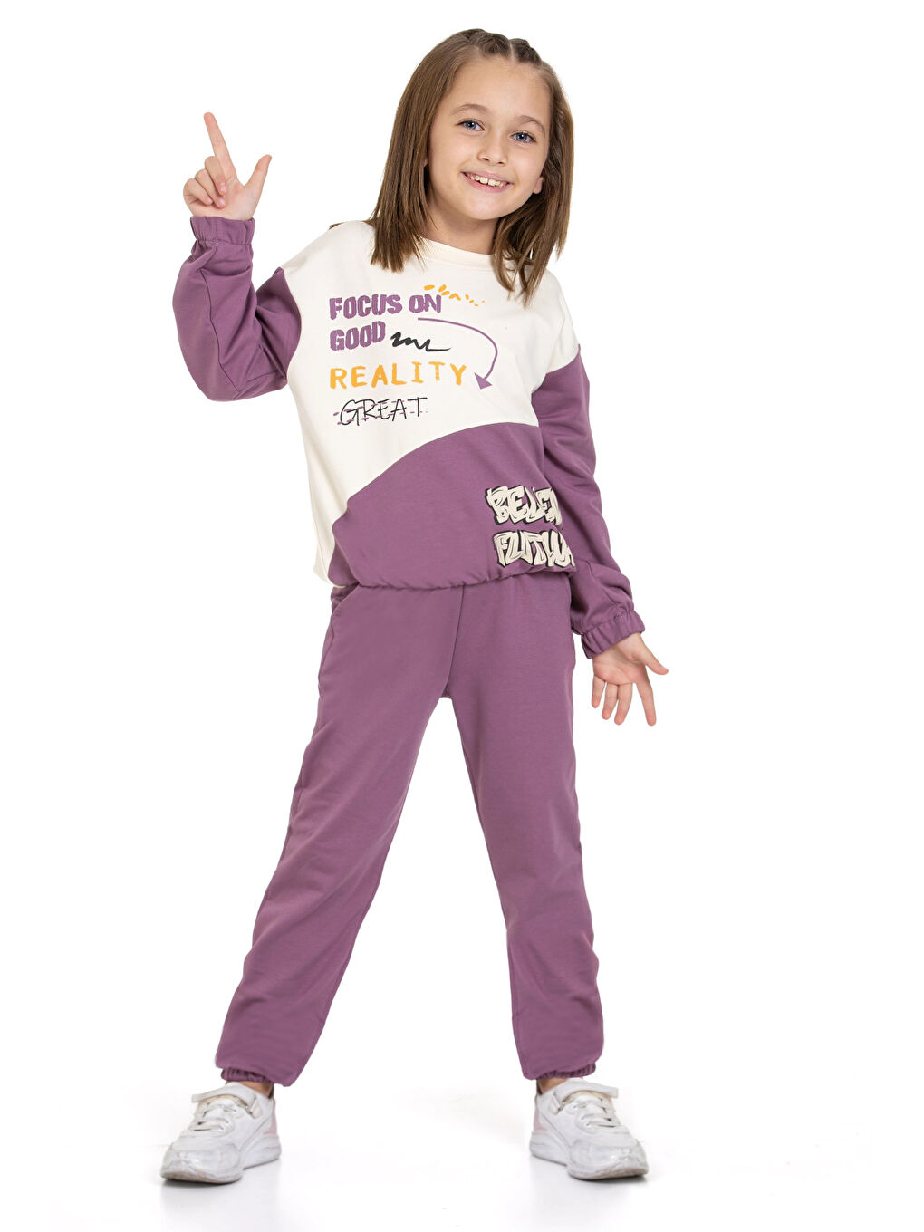 Mor Focus On Good Baskılı Takım 74454-2