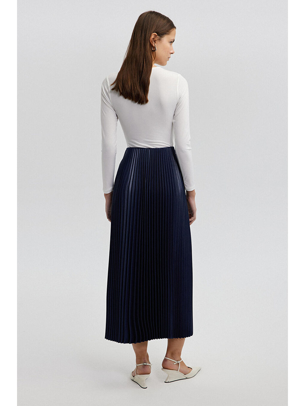 Lacivert Piliseli Etek-6