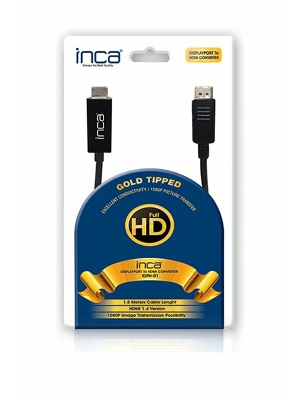 Inca Siyah IDPH-01 IDPH-18T Displayport to HDMI 1,8m Kablo Kutulu - 4