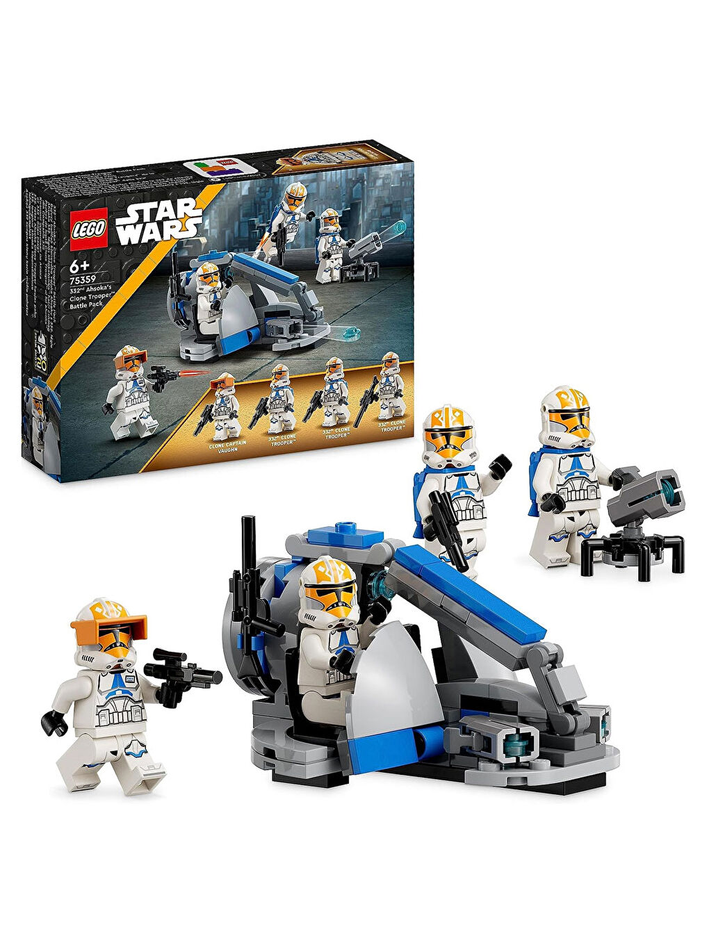 Lego Renksiz Star Wars 332. Ahsokanın Klon Trooperı Savaş Paketi 75359