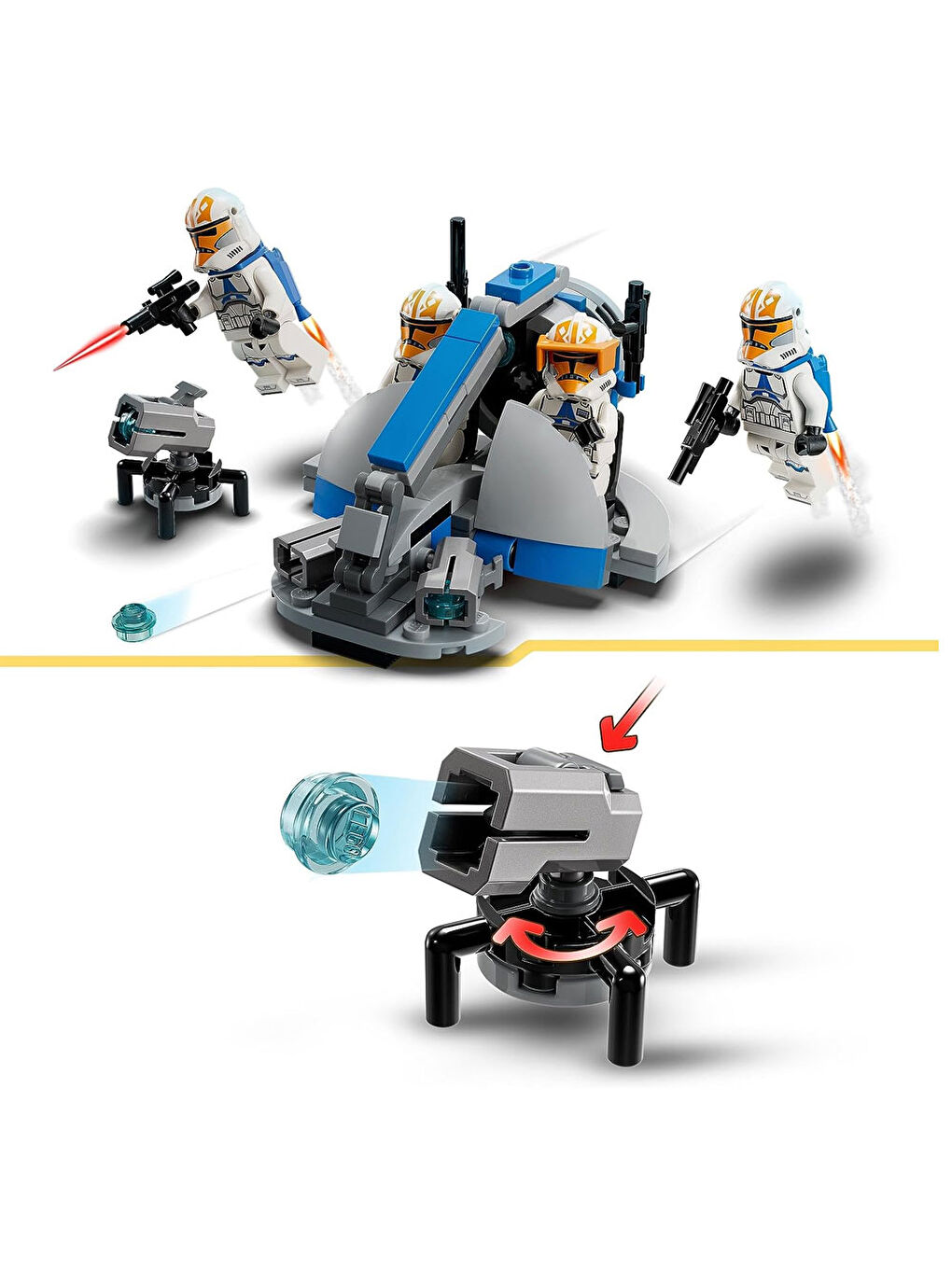 Lego Renksiz Star Wars 332. Ahsokanın Klon Trooperı Savaş Paketi 75359 - 5