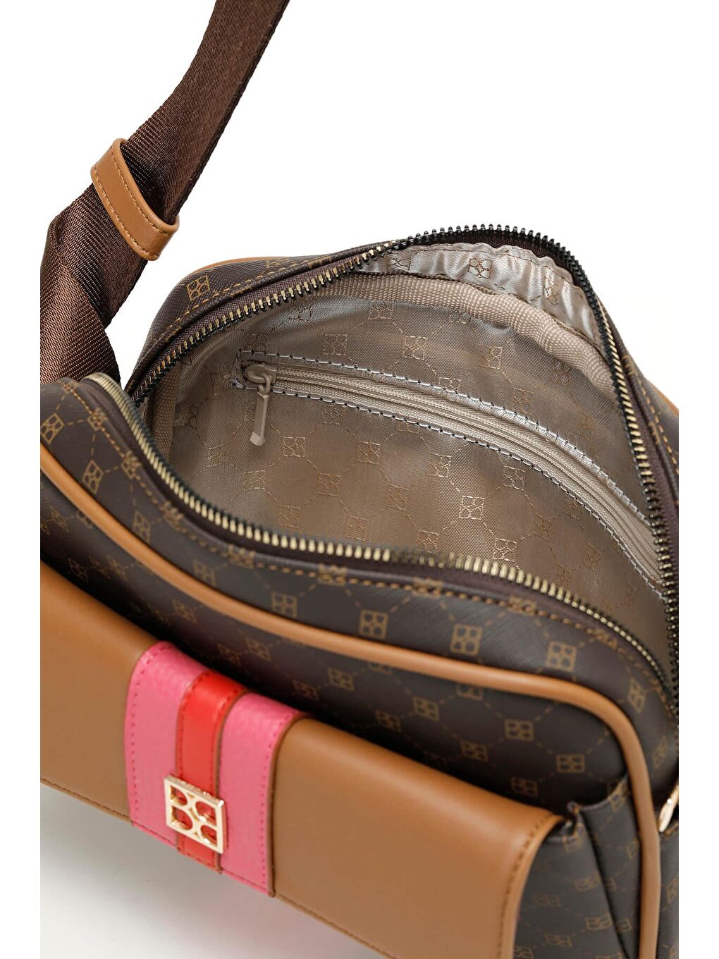 Kahverengi MNG PU DTY CPRZ 4FX KAHVE MULTI Kadın Çapraz Çanta-3