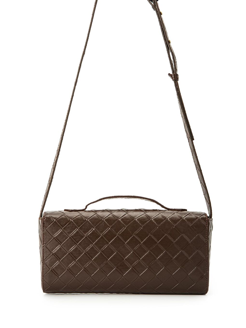 Suni Deri Özel Kilit Detaylı Kadın Kol Çanta Lacey Kahverengi-1