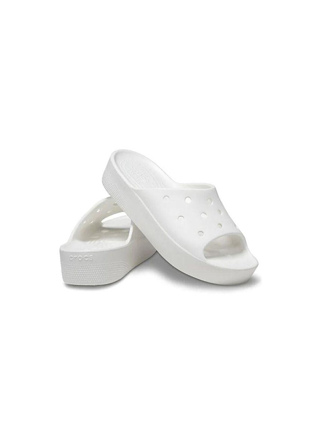 Crocs Beyaz Classic Platform Slide Kadın Terlik Beyaz - 6