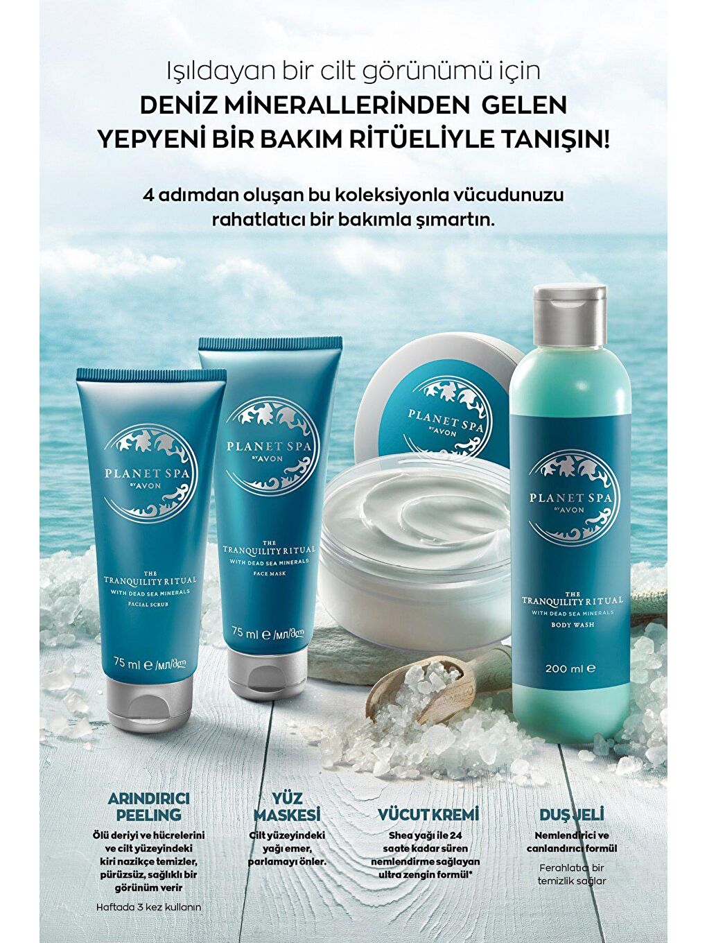 AVON Renksiz Planet Spa The Tranquility Ritual Ölüdeniz Mineralli Yüz İçin Arındırıcı Pleeling 75 Ml. - 2