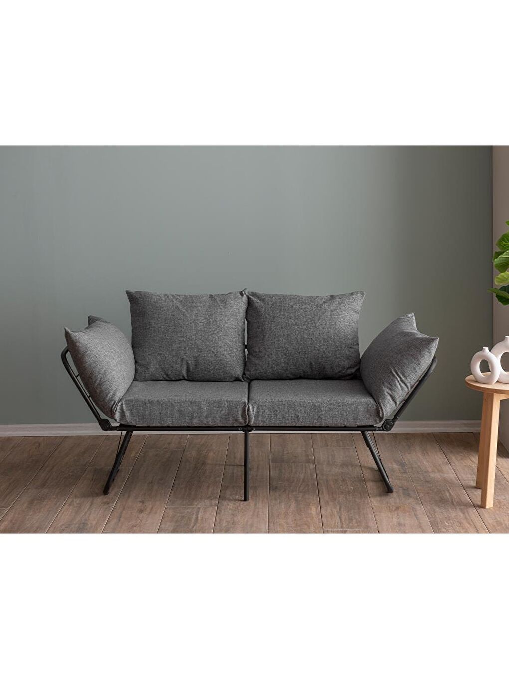 Viper İkili Katlanır Yataklı Koltuk Keten Açık Gri-5