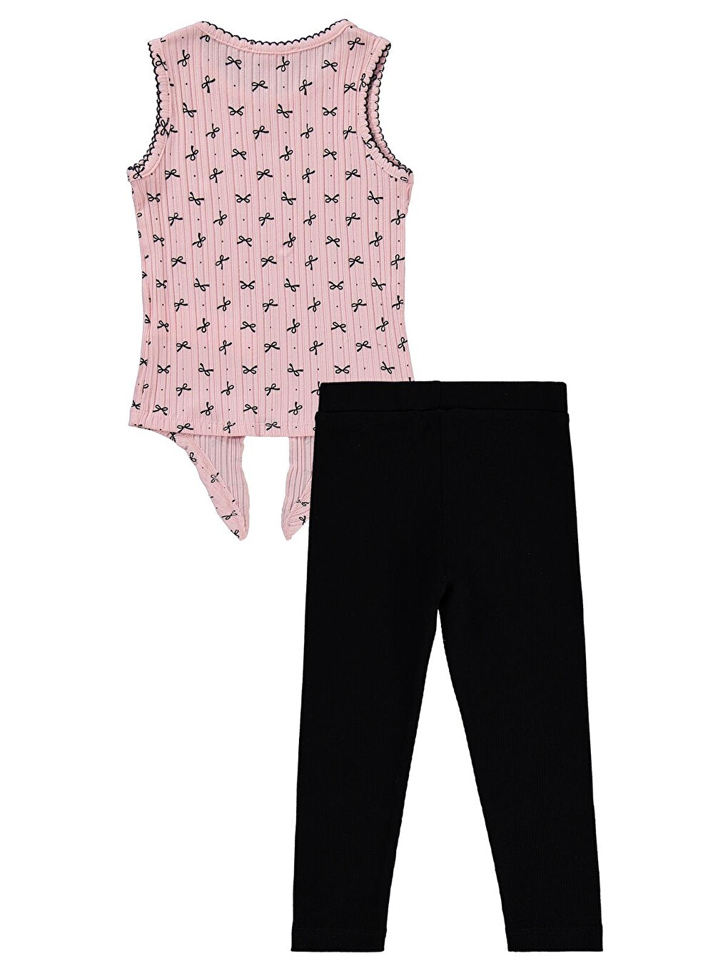 Girls Fiyonk Desenli 2-5 Yaş Takım - Pembe-1