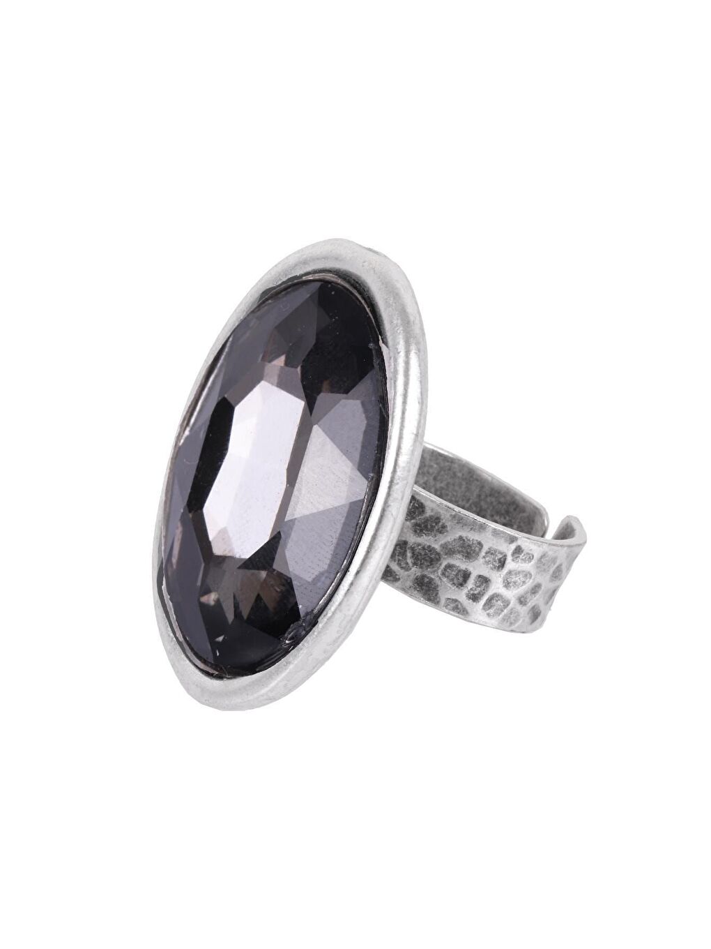 Antrasit Kadın Antik Gümüş Kaplama Taşlı Hürrem Yüzük-1
