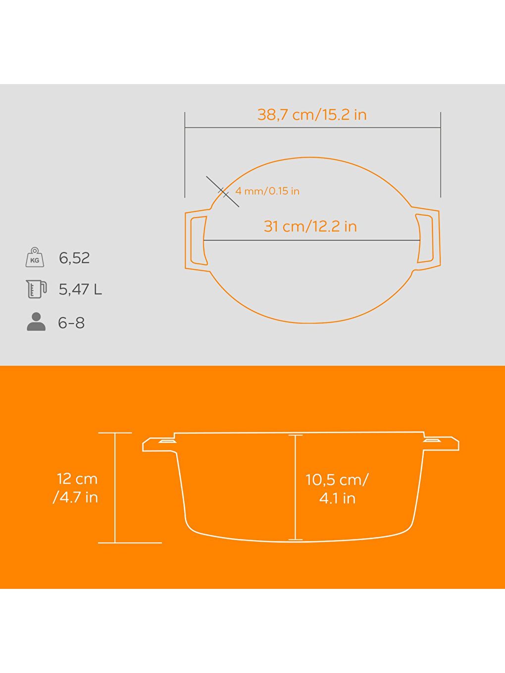 Turuncu Oval Tencere Edition Serisi Ölçü 25x31 cm-4