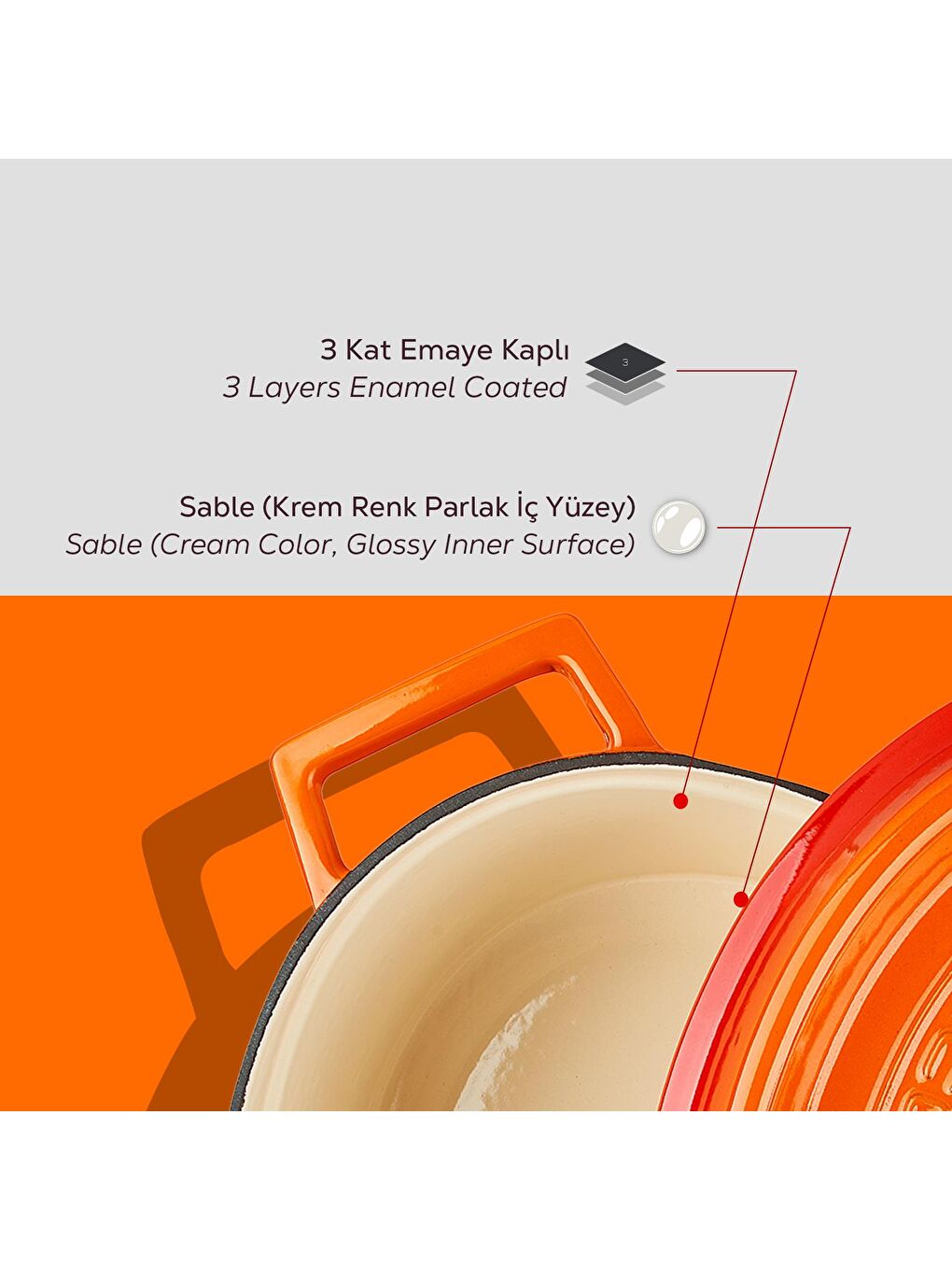 Turuncu Oval Tencere Edition Serisi Ölçü 25x31 cm-5