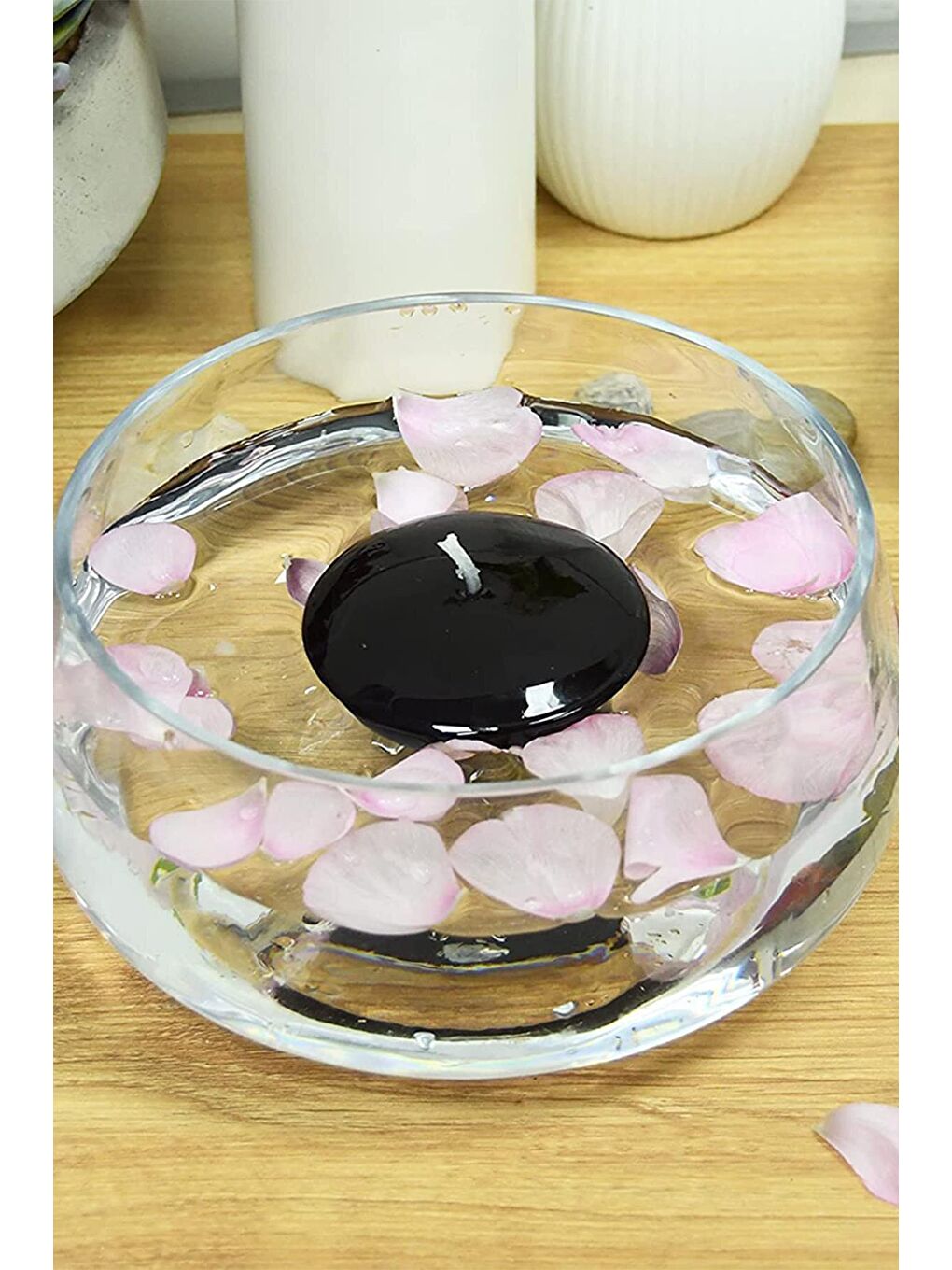 Float | Siyah 24 Adet Yüzen Mum | 4 Saat Yanan Tea Light Mum | Kokusuz Terapi Mumu-3