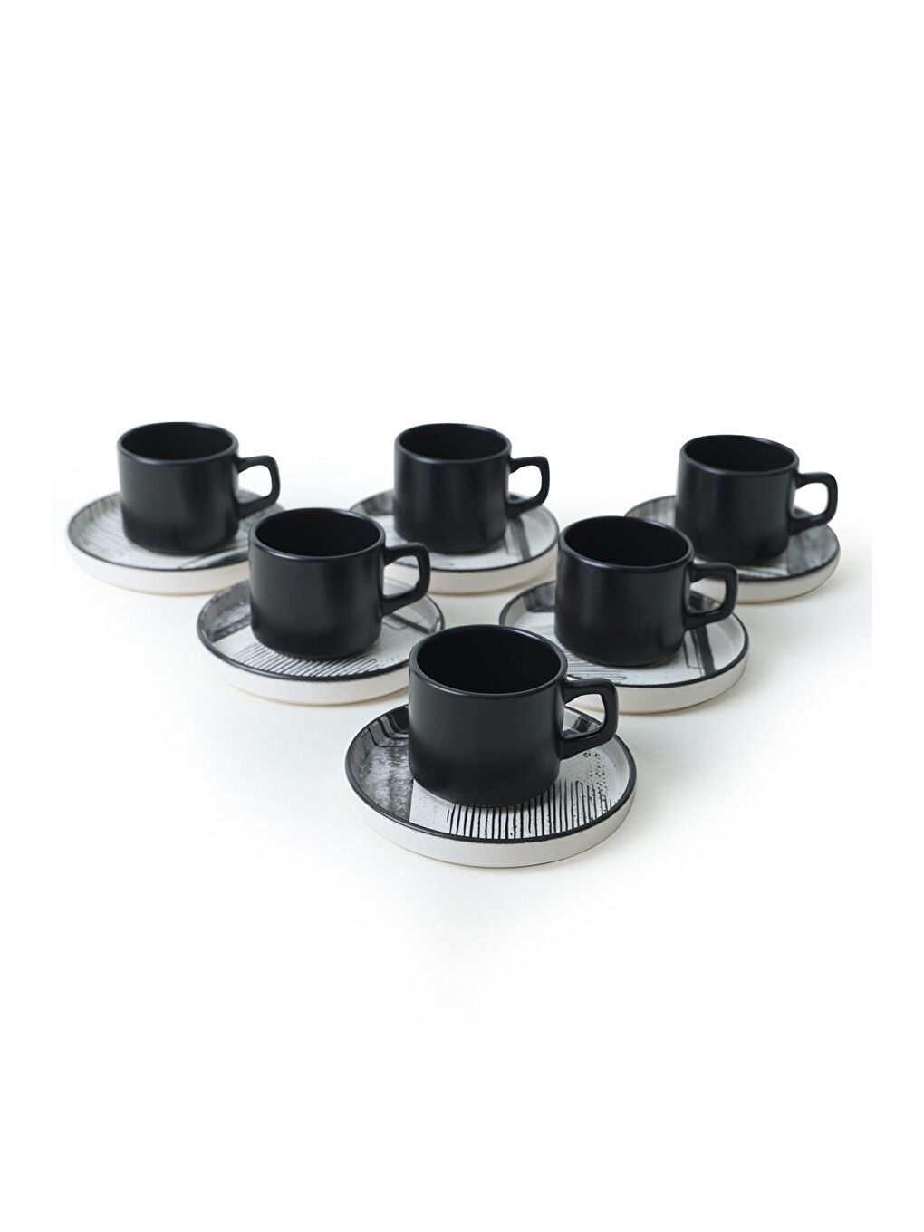 Keramika Karışık Shadowy Stackable Çay Takımı 12 Parça 6 Kişilik - 5