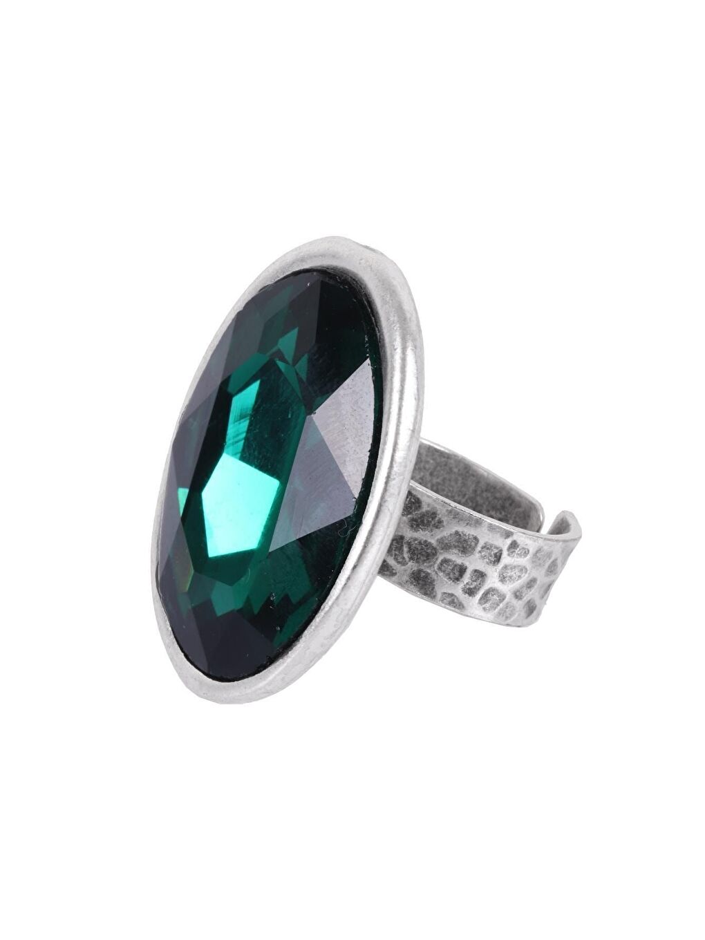 Gri Kadın Antik Gümüş Kaplama Taşlı Hürrem Yüzük-1