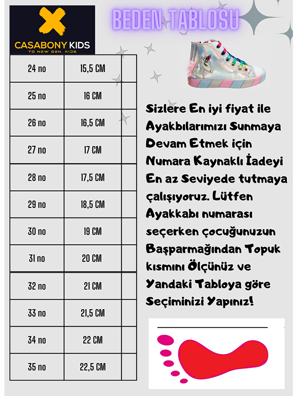 Casabony Metalik Unicorn Hologram Yandan Dikişli Ortopedik Kız Sneakers - 3