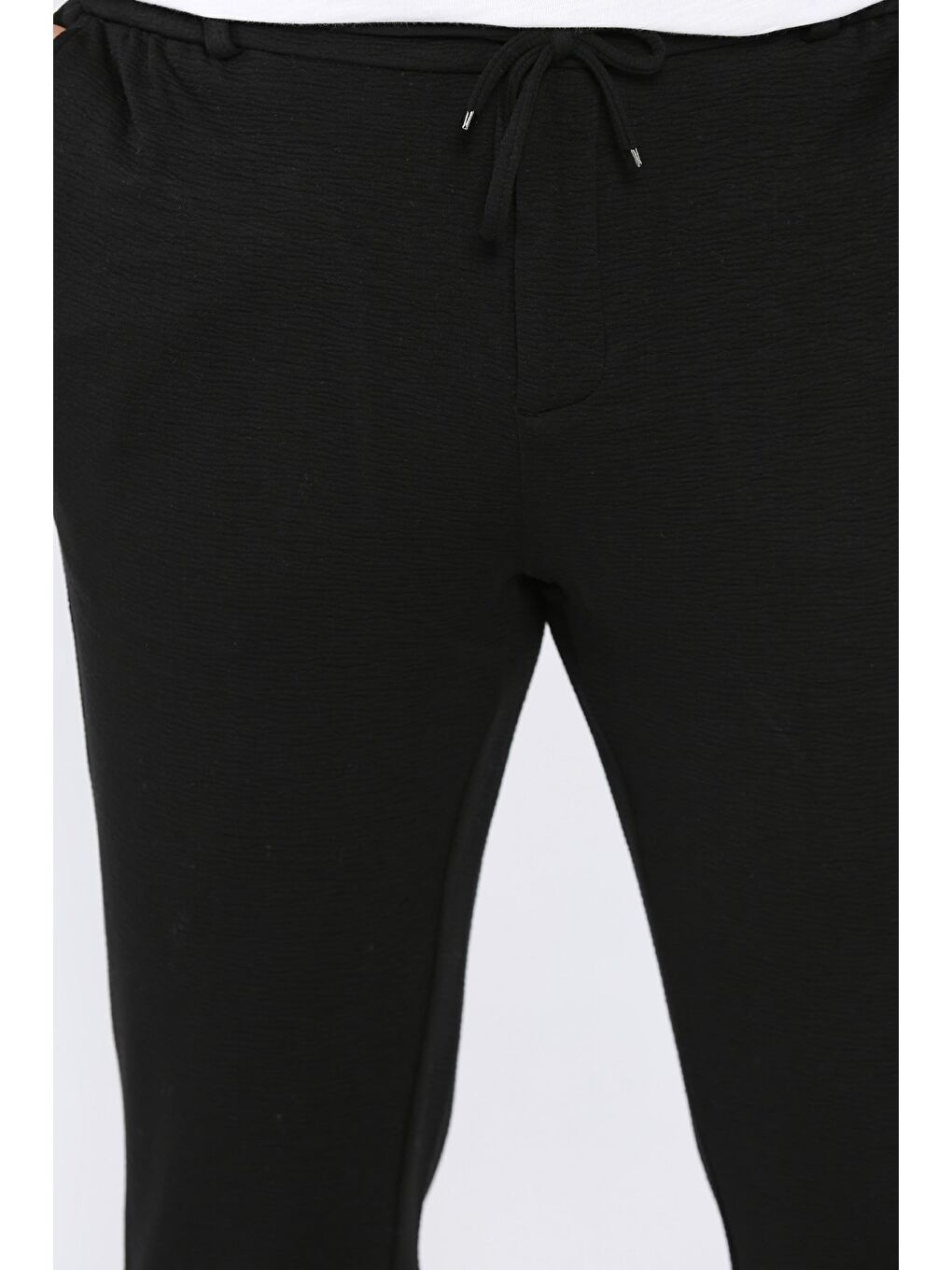 Siyah Bel Lastikli Jogger Pantolon-3