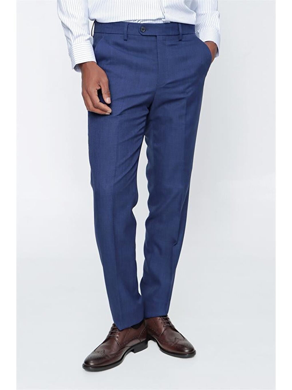 Lacivert Armürlü Comfort Fit Rahat Kesim Klasik Erkek Pantolon 1003225155