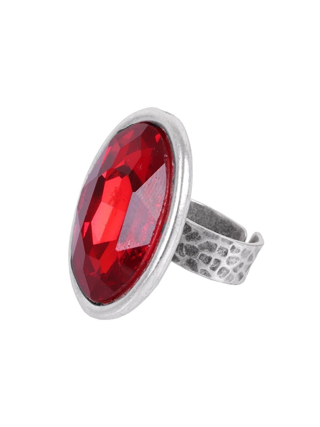 Kırmızı Kadın Antik Gümüş Kaplama Taşlı Hürrem Yüzük-1