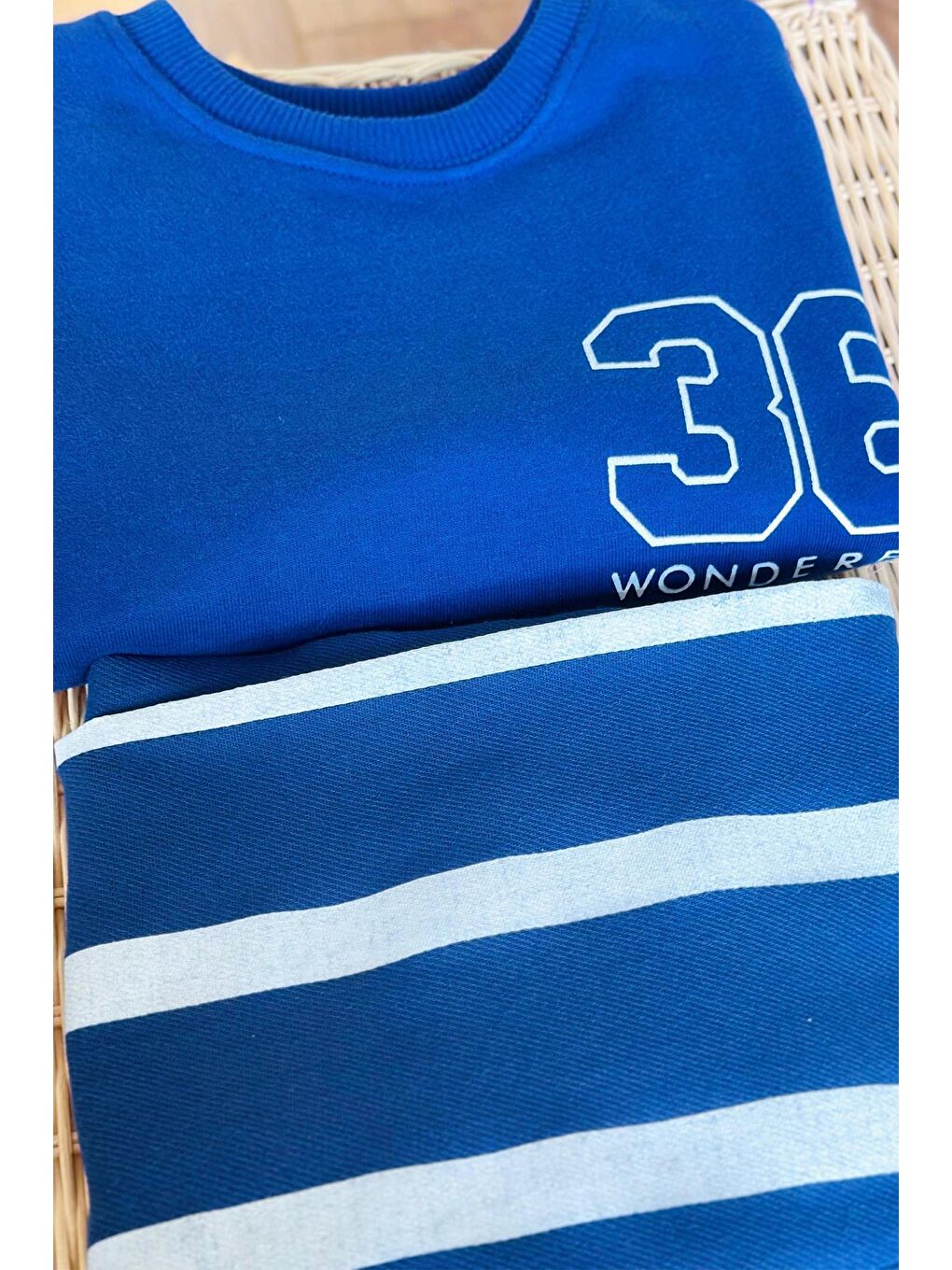 Lacivert Erkek Çocuk Baskılı 3 İplik Kumaş Kanvas Pantolonlu Alt Üst Takım-4