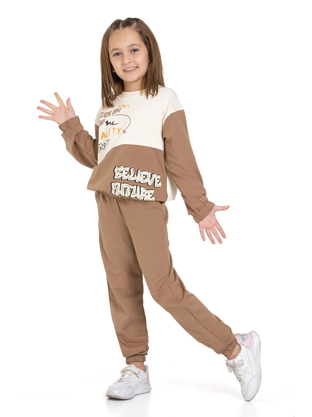 Kahverengi Focus On Good Baskılı Takım 74454