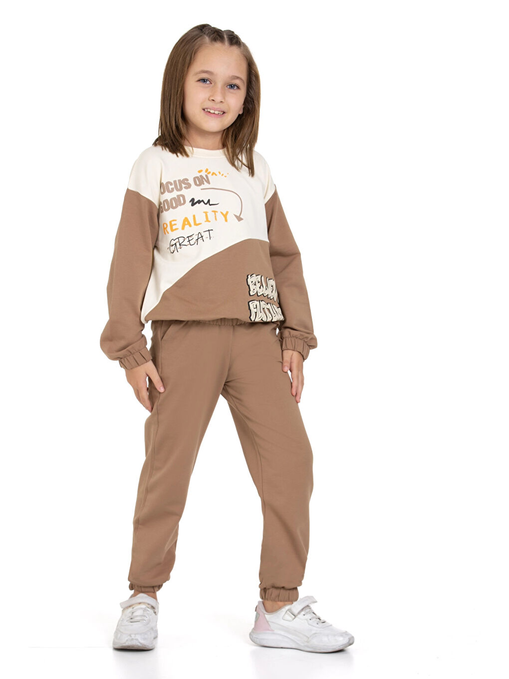 Kahverengi Focus On Good Baskılı Takım 74454-1