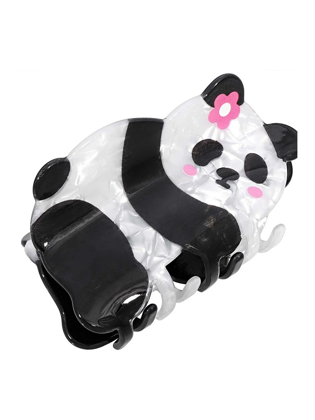 Siyah Tatlı Ayı Panda Asetat Mandal Toka-4