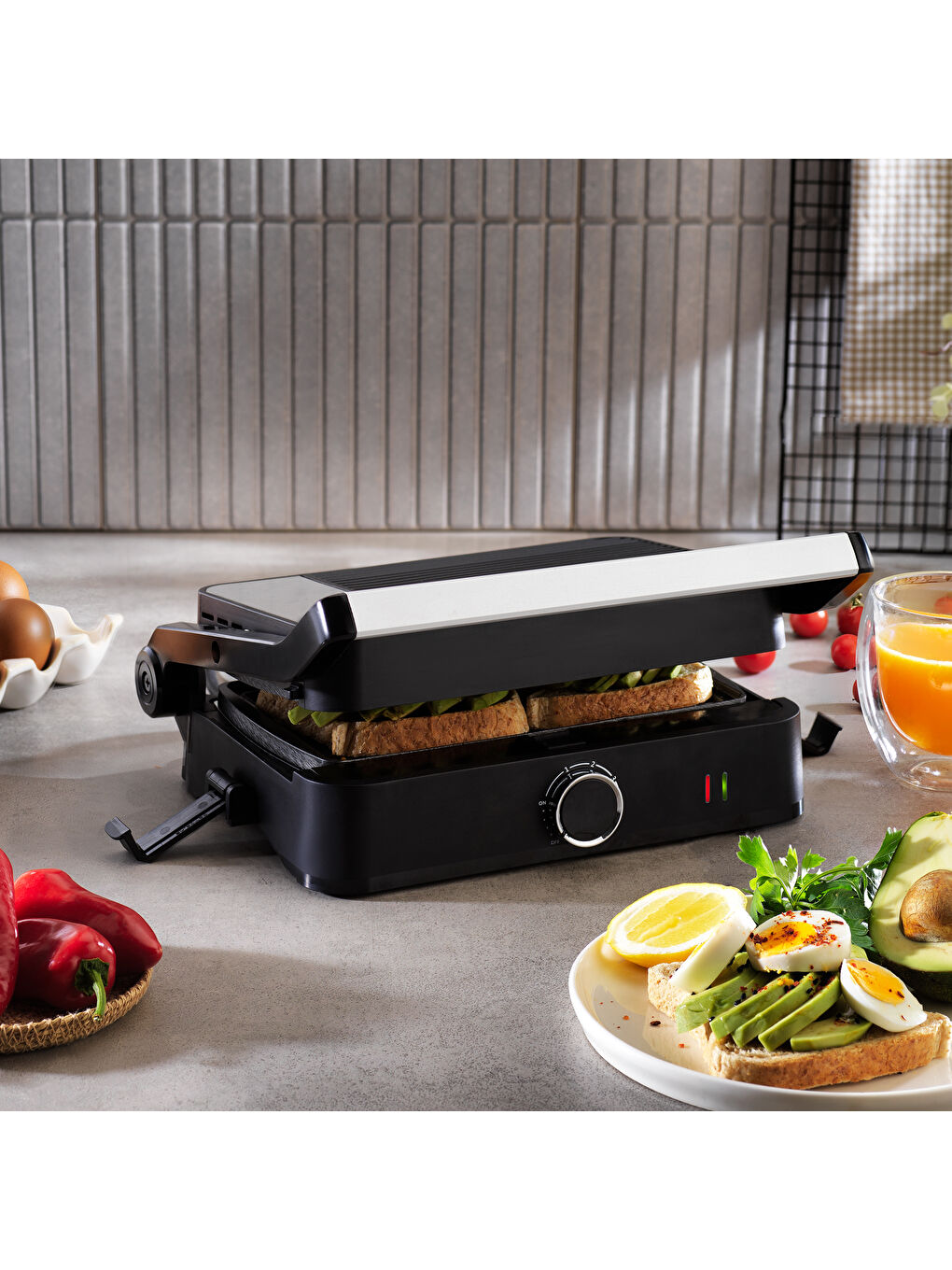 Trio Chef Waffle Ve Tost Makinesi-Siyah-2