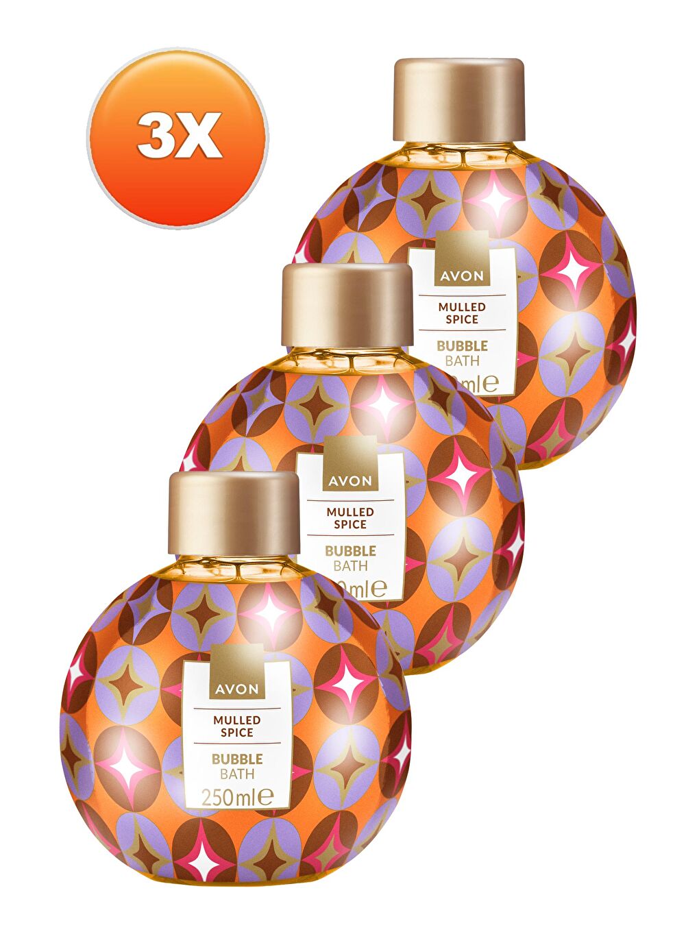 AVON Mulled Spice Sıcak Baharat Kokulu Banyo Köpüğü 250 Ml. Üçlü Set - 1