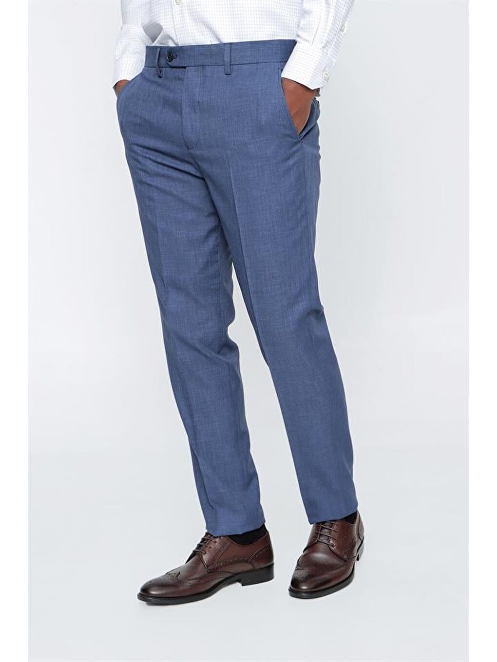 Koyu Mavi Yandan Cepli Classic Comfort Fit Erkek Pantolon 1003225155