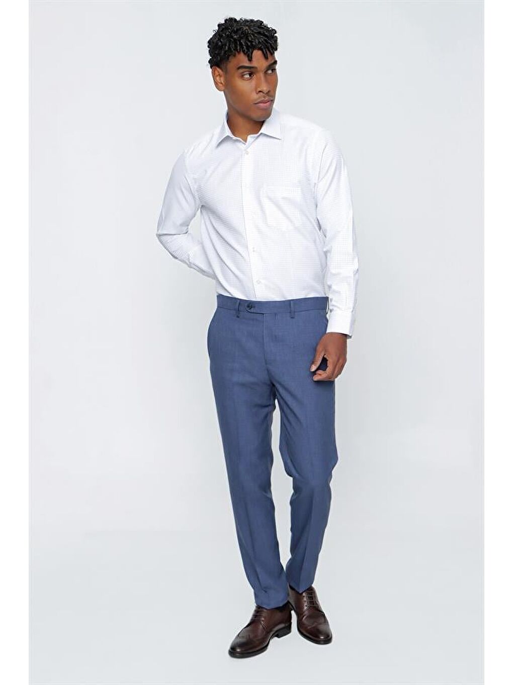 Koyu Mavi Yandan Cepli Classic Comfort Fit Erkek Pantolon 1003225155-1