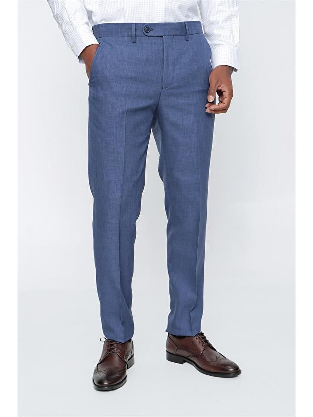 Koyu Mavi Yandan Cepli Classic Comfort Fit Erkek Pantolon 1003225155-2