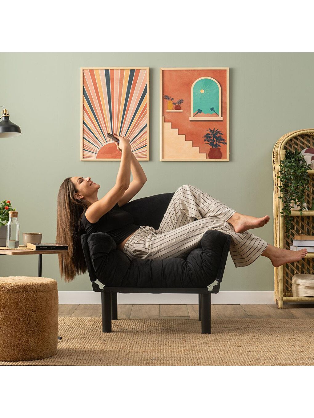 Nitta Tekli Kanepe - Siyah-2