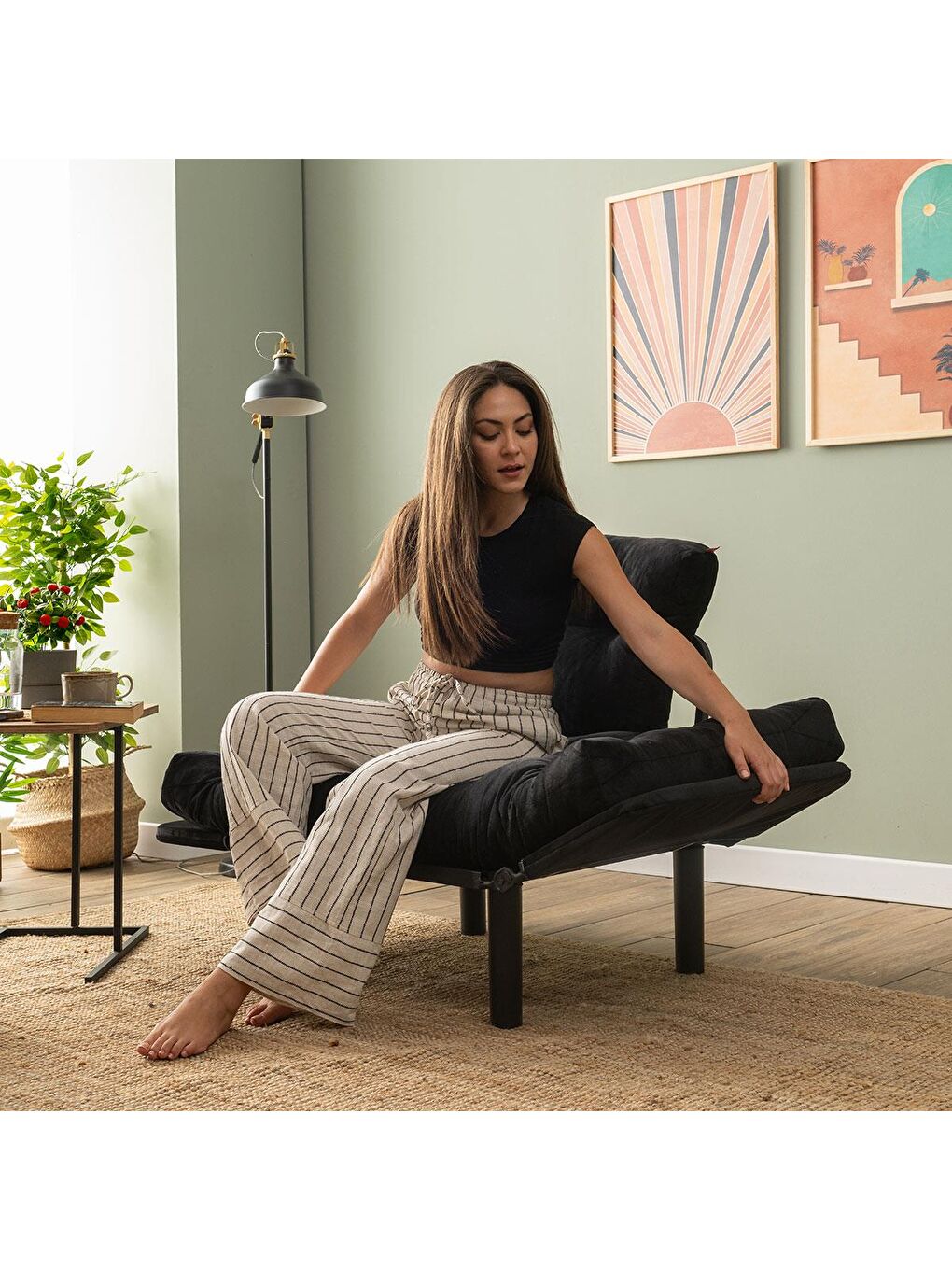 Nitta Tekli Kanepe - Siyah-5