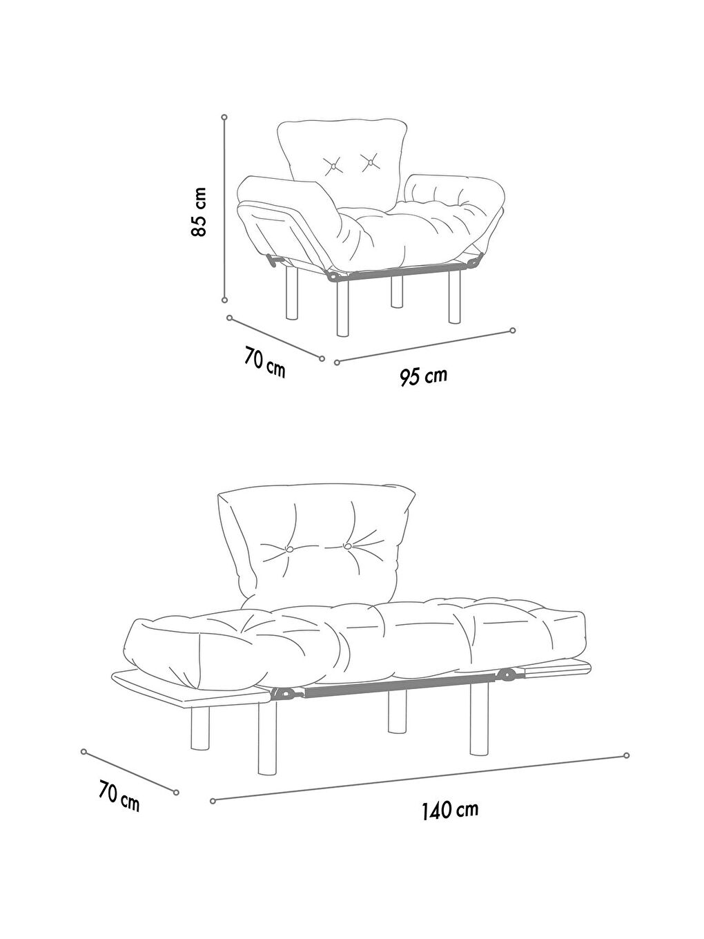 Nitta Tekli Kanepe - Siyah-8