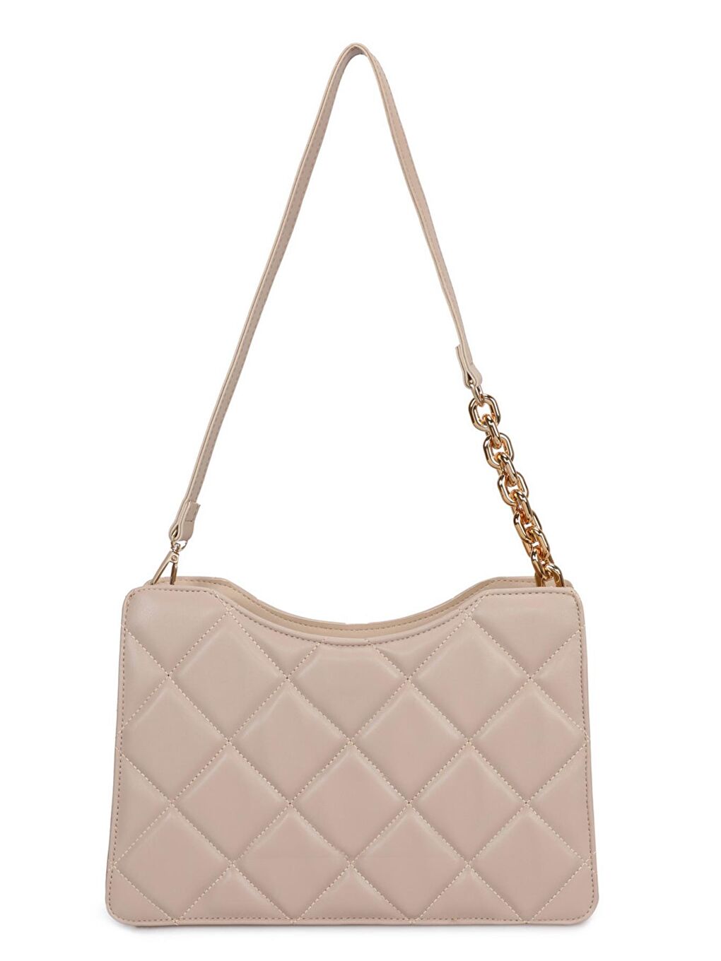 Gri Kadın Zincir Detaylı Omuz Çantası-2